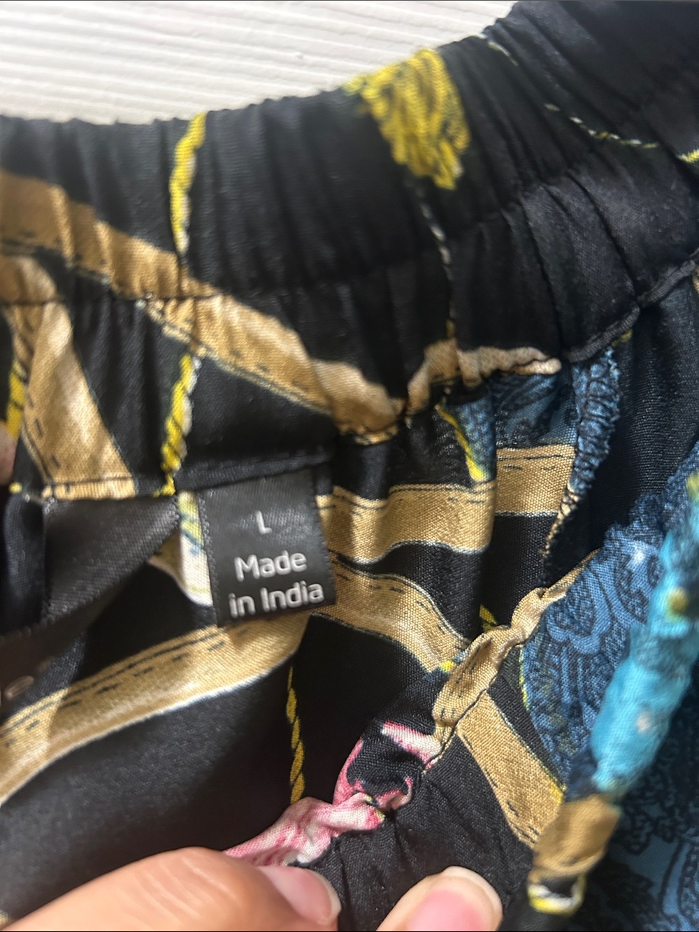 Mlle Gabrielle Black Floral A-Line Skirt with Pink & Blue Accents - Picture 4 of 4
